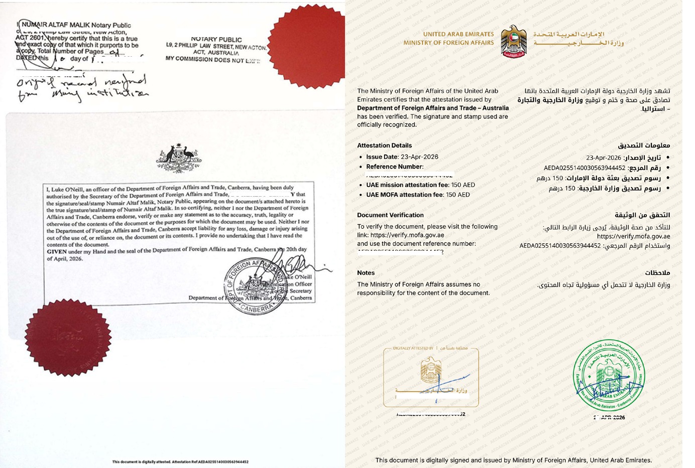 Australia Certificate Attestation Sample